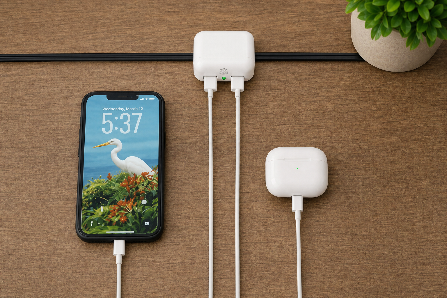 Clamp N Charge: USB Charging Station with Dual USB-A and USB-C Ports