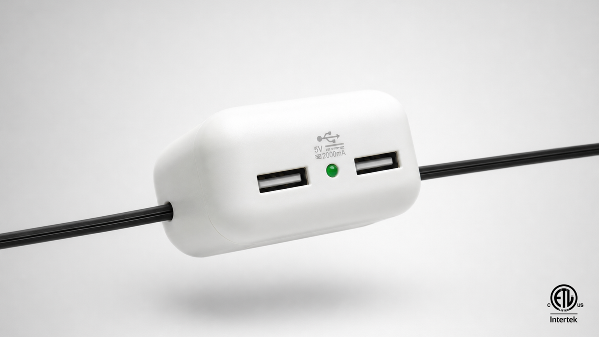 Clamp N Charge: USB Charging Station with Dual USB-A and USB-C Ports