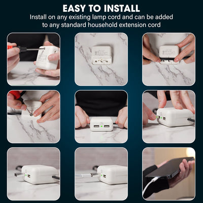 Clamp N Charge: USB Charging Station with Dual USB-A and USB-C Ports
