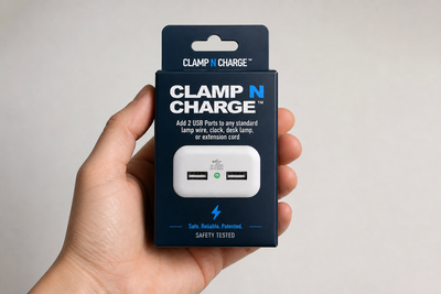 Clamp N Charge: USB Charging Station with Dual USB-A and USB-C Ports