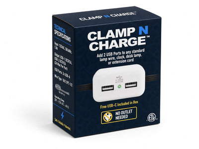 Clamp N Charge: USB Charging Station with Dual USB-A and USB-C Ports